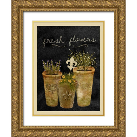 Fresh Flowers I Gold Ornate Wood Framed Art Print with Double Matting by Albert, Beth
