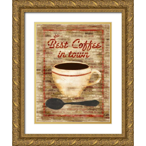 Best Coffee in Town Gold Ornate Wood Framed Art Print with Double Matting by Albert, Beth