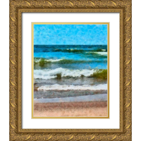 Lake Michigan layers Gold Ornate Wood Framed Art Print with Double Matting by Calkins, Michelle