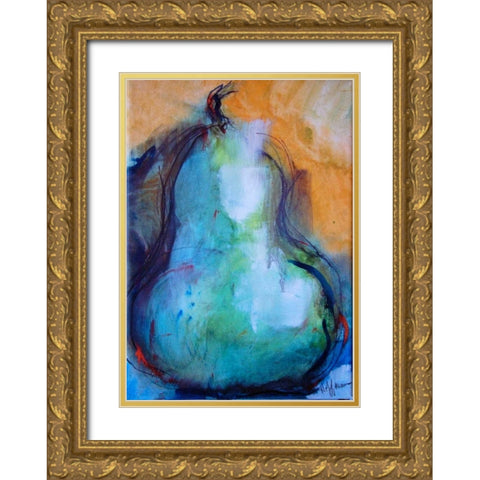 Pear Gold Ornate Wood Framed Art Print with Double Matting by Hoffman, Kate
