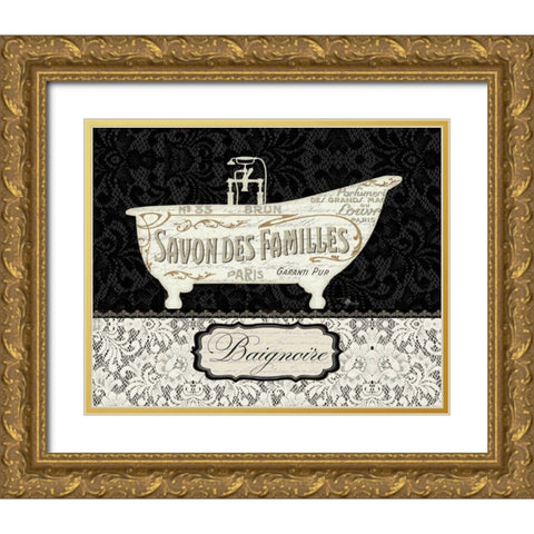 French Lace II Gold Ornate Wood Framed Art Print with Double Matting by Pela Studio