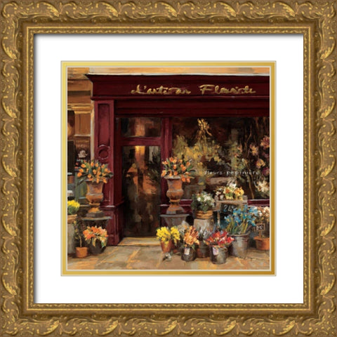 Parisian Shoppe I Gold Ornate Wood Framed Art Print with Double Matting by Hageman, Marilyn