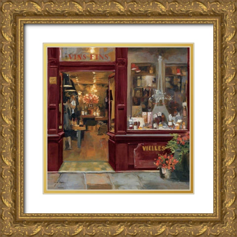 Parisian Shoppe II Gold Ornate Wood Framed Art Print with Double Matting by Hageman, Marilyn