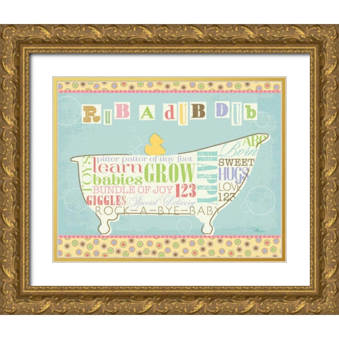 Tubby Time II Gold Ornate Wood Framed Art Print with Double Matting by Pela Studio