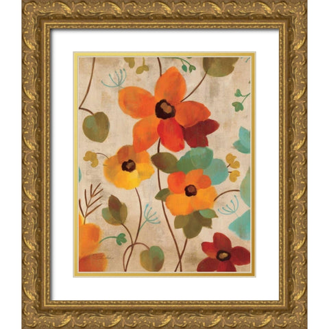 Vibrant Embroidery III Gold Ornate Wood Framed Art Print with Double Matting by Vassileva, Silvia