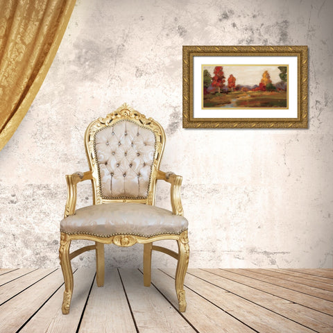 Fall Creek Gold Ornate Wood Framed Art Print with Double Matting by Vassileva, Silvia