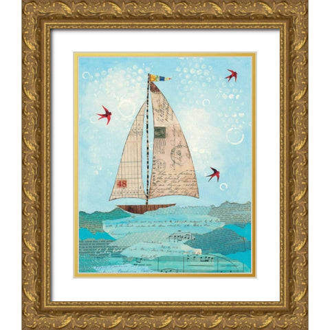 Coastal Notes I Gold Ornate Wood Framed Art Print with Double Matting by Prahl, Courtney