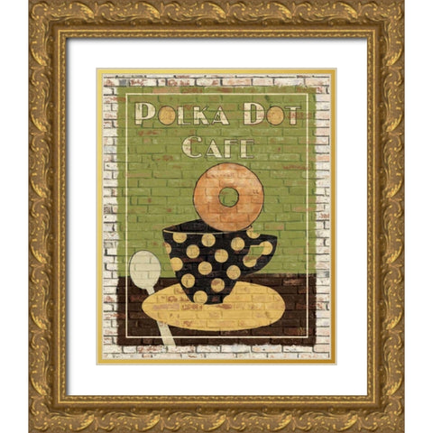 Polka Dot Cafe Gold Ornate Wood Framed Art Print with Double Matting by Tillmon, Avery