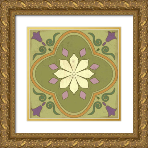 Fresh Herbs Tile II Gold Ornate Wood Framed Art Print with Double Matting by Charron, Veronique