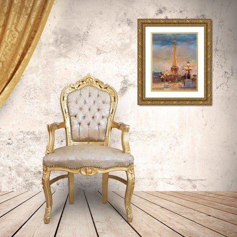 The Beginning of Evening Gold Ornate Wood Framed Art Print with Double Matting by Hageman, Marilyn