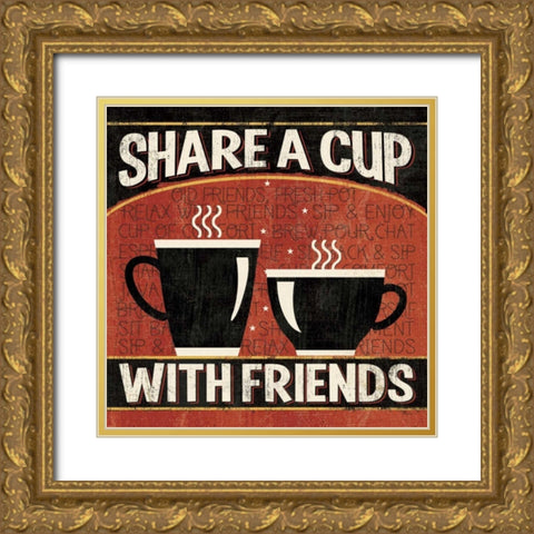 Coffee Roasters III Gold Ornate Wood Framed Art Print with Double Matting by Pela Studio