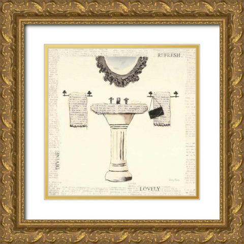 Emilys Boudoir II Sink Gold Ornate Wood Framed Art Print with Double Matting by Adams, Emily