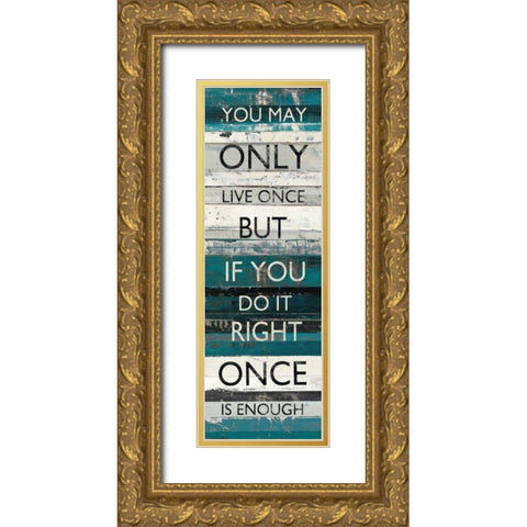 Blue Zephyr Quote I Gold Ornate Wood Framed Art Print with Double Matting by Schick, Mike