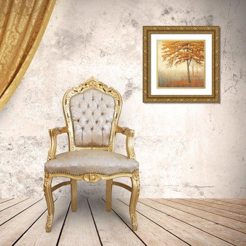 Autumn Trees I Gold Ornate Wood Framed Art Print with Double Matting by Wiens, James