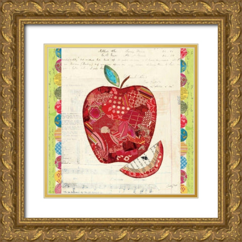 Fruit Collage I - Apple Gold Ornate Wood Framed Art Print with Double Matting by Prahl, Courtney