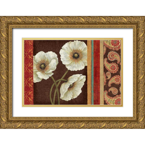 Moroccan Red Applique Gold Ornate Wood Framed Art Print with Double Matting by Brissonnet, Daphne