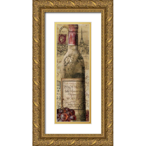 European Wines II Gold Ornate Wood Framed Art Print with Double Matting by Charron, Veronique