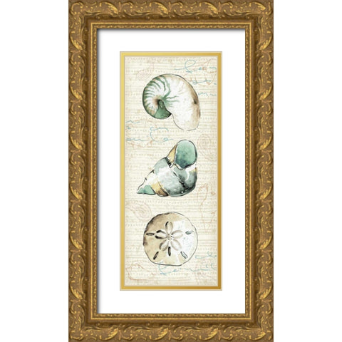 Ocean Prints VI Gold Ornate Wood Framed Art Print with Double Matting by Pela Studio
