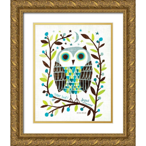 Night Owl I Gold Ornate Wood Framed Art Print with Double Matting by Mullan, Michael