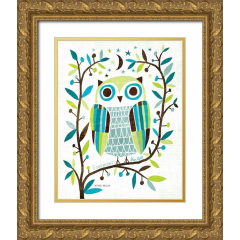 Night Owl II Gold Ornate Wood Framed Art Print with Double Matting by Mullan, Michael