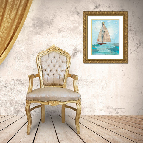 Coastal Notes I Gold Ornate Wood Framed Art Print with Double Matting by Prahl, Courtney