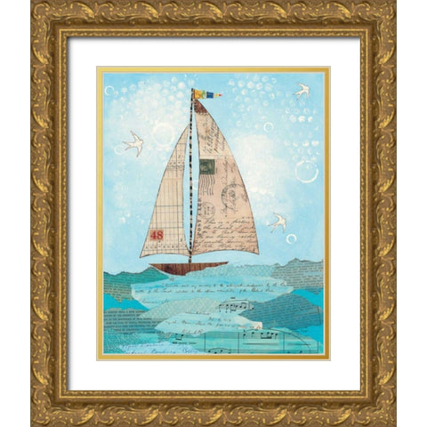 Coastal Notes I Gold Ornate Wood Framed Art Print with Double Matting by Prahl, Courtney