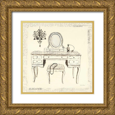 Emilys Boudoir III Gold Ornate Wood Framed Art Print with Double Matting by Adams, Emily