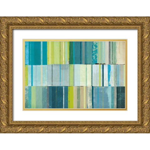 Spring Patches Gold Ornate Wood Framed Art Print with Double Matting by Mullan, Michael