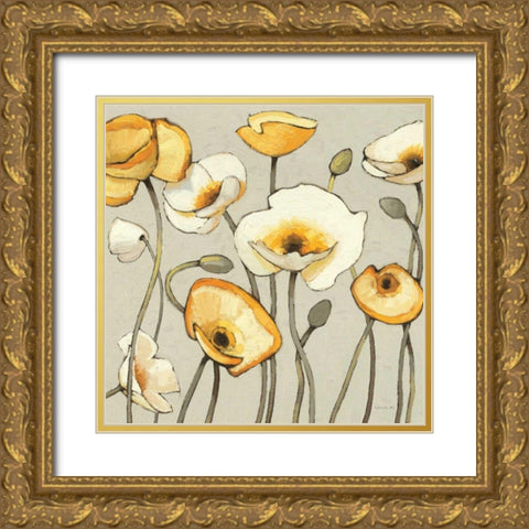Jaune Gris III Gold Ornate Wood Framed Art Print with Double Matting by Novak, Shirley