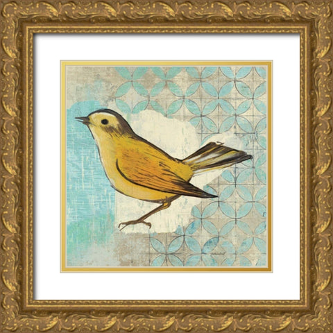 Wilsons Warbler II Gold Ornate Wood Framed Art Print with Double Matting by Lovell, Kathrine