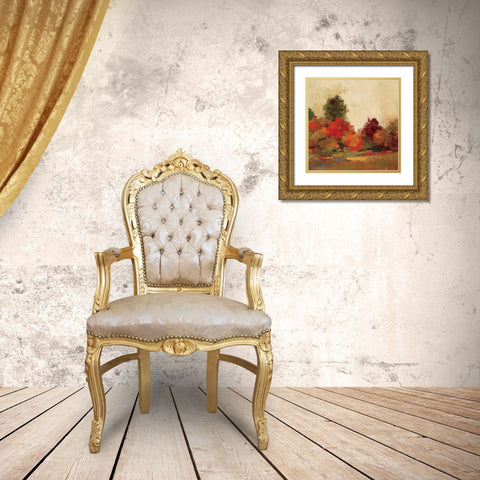 Fall Forest III Gold Ornate Wood Framed Art Print with Double Matting by Vassileva, Silvia