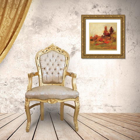 Fall Forest IV Gold Ornate Wood Framed Art Print with Double Matting by Vassileva, Silvia