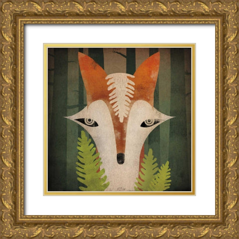 Fern Fox Gold Ornate Wood Framed Art Print with Double Matting by Fowler, Ryan