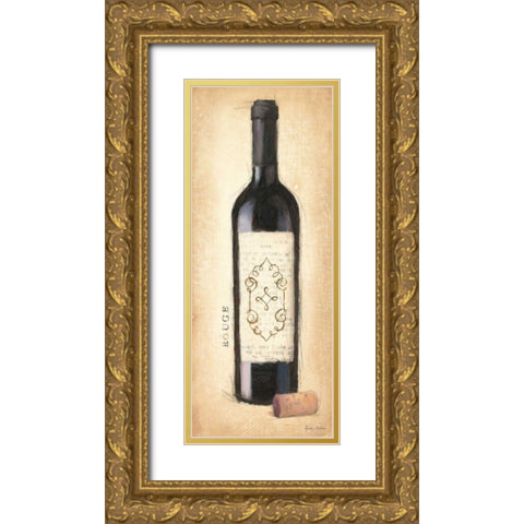 Vintage Rouge Bottle Gold Ornate Wood Framed Art Print with Double Matting by Adams, Emily
