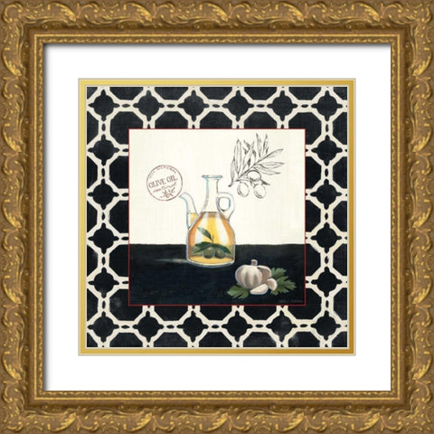 Olive Oil and Garlic Gold Ornate Wood Framed Art Print with Double Matting by Fabiano, Marco