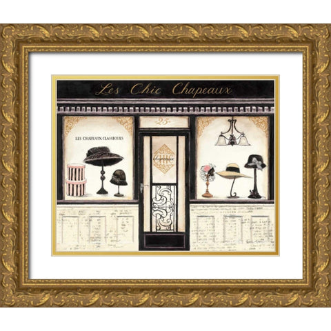 Les Chic Chapeaux Gold Ornate Wood Framed Art Print with Double Matting by Adams, Emily