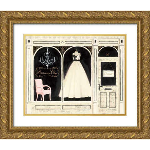 Parisienne Chic Gold Ornate Wood Framed Art Print with Double Matting by Adams, Emily