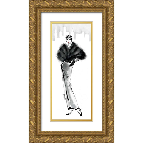Fifties Fashion I with Red Gold Ornate Wood Framed Art Print with Double Matting by Tavoletti, Anne