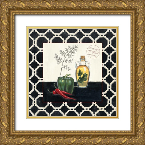 Parsley and Peppers Gold Ornate Wood Framed Art Print with Double Matting by Fabiano, Marco