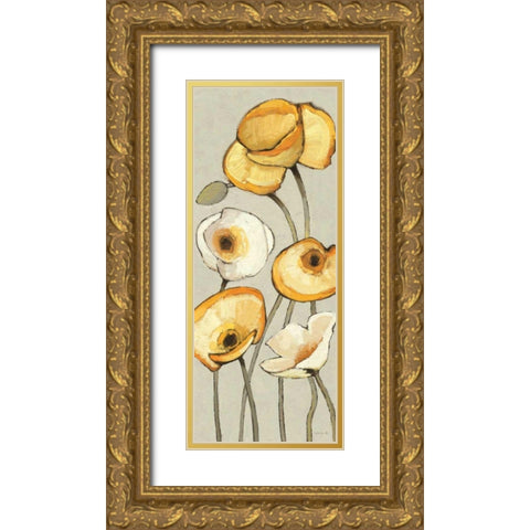 Jaune Gris Panel I Gold Ornate Wood Framed Art Print with Double Matting by Novak, Shirley