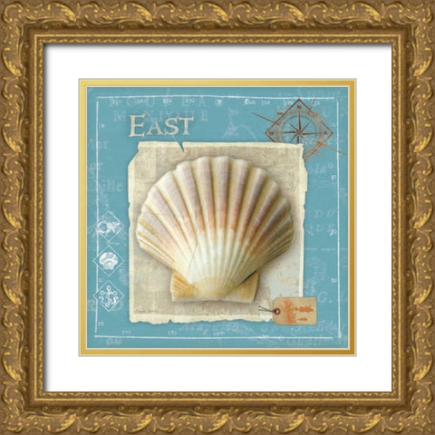 Points East Gold Ornate Wood Framed Art Print with Double Matting by Aldrich, Belinda