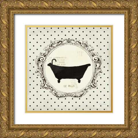 Cartouche Bath Gold Ornate Wood Framed Art Print with Double Matting by Adams, Emily