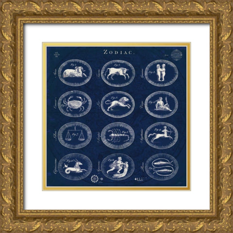 Blueprint Zodiac Gold Ornate Wood Framed Art Print with Double Matting by Schlabach, Sue