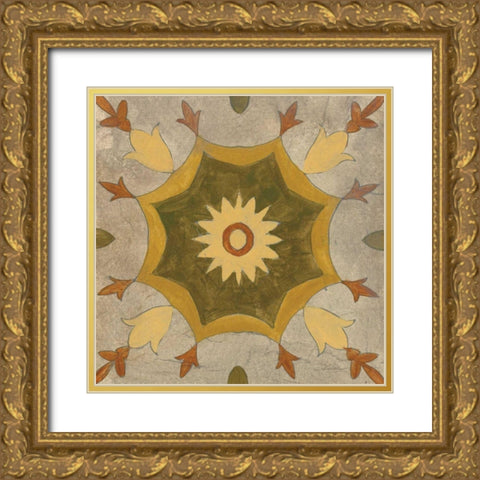Andalucia Tiles G Color Gold Ornate Wood Framed Art Print with Double Matting by Vassileva, Silvia