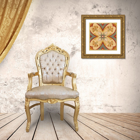 Andalucia Tiles H Color Gold Ornate Wood Framed Art Print with Double Matting by Vassileva, Silvia