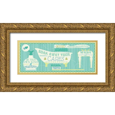 Wash Up X Gold Ornate Wood Framed Art Print with Double Matting by Pela Studio