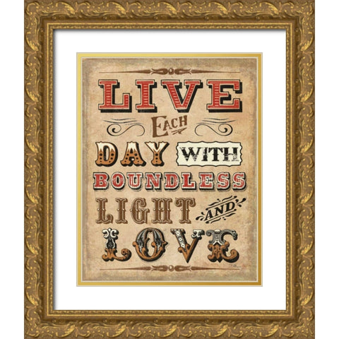 Blessed II Gold Ornate Wood Framed Art Print with Double Matting by Pela Studio