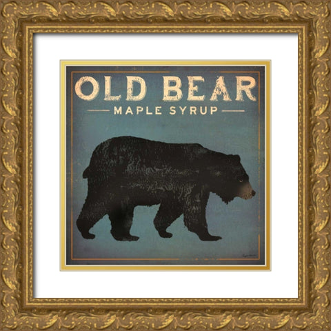 Old Bear Gold Ornate Wood Framed Art Print with Double Matting by Fowler, Ryan