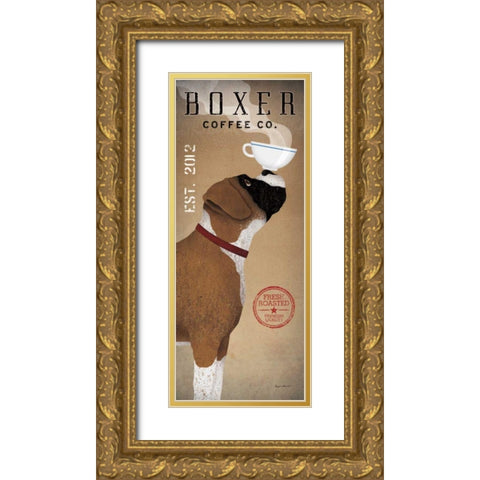 Boxer Coffee Co. v Gold Ornate Wood Framed Art Print with Double Matting by Fowler, Ryan