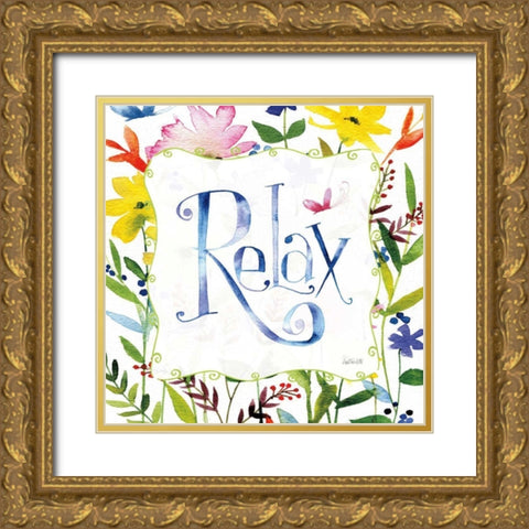 Relax Gold Ornate Wood Framed Art Print with Double Matting by Tavoletti, Anne